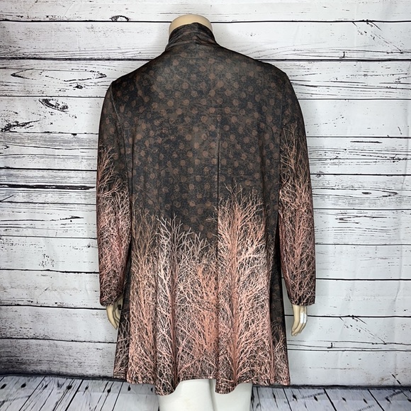 Lily by Firmiana NWT Sz 1XL Polka Dot - Abstract Tree Print Open Cardigan Jacket - Picture 4 of 5